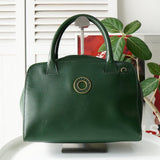 セリーヌ サークルロゴ レザー 2way ハンドバッグ ショルダーバッグ グリーン - NEWSED