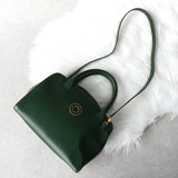セリーヌ サークルロゴ レザー 2way ハンドバッグ ショルダーバッグ グリーン - NEWSED