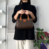 セリーヌ マカダム 2way ミニボストンバッグ ショルダーバッグ ブラウン - NEWSED