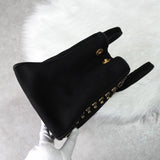 プラダ カナパ ビジュー キャンバス 2way ハンドバッグ ショルダーバッグ ブラック - NEWSED