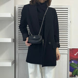 ヴィヴィアン ウエストウッド オーブ ヴィーガンレザー チェーン ミニ ショルダーバッグ 2way ポシェット シルバー ブラック - NEWSED