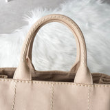 プラダ カナパ キャンバス 2way ハンドバッグ ショルダーバッグ ベージュ ギャランティーカード付き - NEWSED