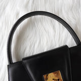 セリーヌ ガンチーニ金具 レザー 2way ショルダーバッグ ハンドバッグ ブラック - NEWSED