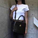 ロエベ ケリー型 自立型 2way レザー ハンドバッグ ショルダーバッグ ブラウン - NEWSED