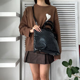 セリーヌ マカダム エナメル/レザー 2way ハンドバッグ ショルダーバッグ A4収納可 ブラック - NEWSED