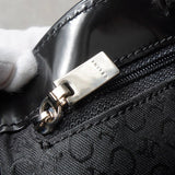 セリーヌ マカダム エナメル/レザー 2way ハンドバッグ ショルダーバッグ A4収納可 ブラック - NEWSED