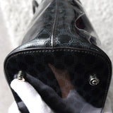 セリーヌ マカダム エナメル/レザー 2way ハンドバッグ ショルダーバッグ A4収納可 ブラック - NEWSED