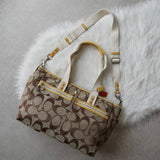 コーチ シグネチャー 2way キャンバス トートバッグ ショルダーバッグ ベージュ F14871 - NEWSED