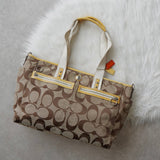 コーチ シグネチャー 2way キャンバス トートバッグ ショルダーバッグ ベージュ F14871 - NEWSED