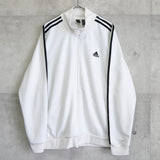 アディダス トラックジャケット ロゴ刺繍 ホワイト 2XL - NEWSED