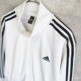 アディダス トラックジャケット ロゴ刺繍 ホワイト 2XL - NEWSED