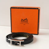 エルメス アピ3 レザー ブレスレット シルバー/ブラック 箱付き - NEWSED