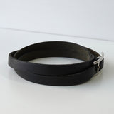 エルメス アピ3 レザー 3連 ブレスレット シルバー / ブラック - NEWSED