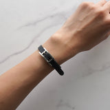 エルメス アピ3 レザー ブレスレット シルバー / ブラック - NEWSED