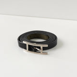 エルメス アピ3 レザー ブレスレット シルバー/ブラック □E刻印 箱付き - NEWSED