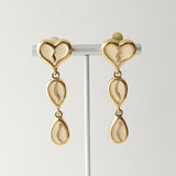 ジバンシィ 3連 ハート ティアドロップ モチーフ GP ゴールド ホワイト イヤリング - NEWSED