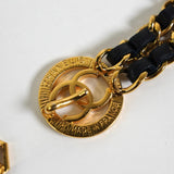 シャネル ココマーク 3連 レザー チェーンベルト GP ゴールド / ブラック - NEWSED