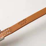 エルメス アピ3 レザー ブレスレット シルバー/ブラウン □J刻印 箱付き - NEWSED