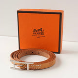 エルメス アピ3 レザー ブレスレット シルバー/ブラウン □J刻印 箱付き - NEWSED