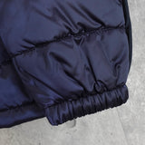 プラダ トライアングルロゴ フーデッド ダウンコート ダウンジャケット ネイビーパープル レディース