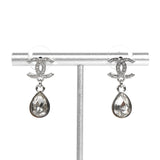 シャネル ココマーク ラインストーン スイング ティアドロップ ストーン ピアス シルバー