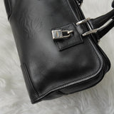 ロエベ アマソナ28 アナグラム レザー ミニボストンバッグ ハンドバッグ ブラック