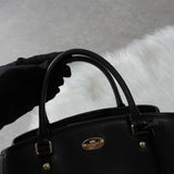 コーチ ロゴプレート ハンドバッグ ブラック 34835 - NEWSED