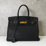 エルメス バーキン35 アルデンヌ ブラック ゴールド金具 ○W刻 - NEWSED