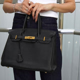 エルメス バーキン35 アルデンヌ ブラック ゴールド金具 ○W刻 - NEWSED