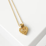 クリスチャン ディオール ヴィンテージ Diorロゴ ハート ラインストーン ネックレス GP ゴールド レディース