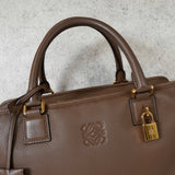 ロエベ アマソナ36 アナグラム ナッパレザー ハンドバッグ ブラウン - NEWSED