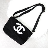 シャネル ココマーク パイル地 ノベルティ ショルダーバッグ ブラック