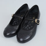 シャネル バレリーナ メリージェーン チャンキーヒール パンプス ブラック 37 1/2C / 24.0cm〜24.5cm - NEWSED