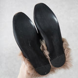 グッチ プリンスタウン ホースビット ファー レザー ミュール ブラック 箱付き 37サイズ - NEWSED