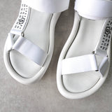 エムエムシックス メゾン マルジェラ プラットフォーム サンダル ホワイト サイズ38 / 約24.0cm - NEWSED