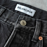 バレンシアガ ウォッシュ加工 デニム ブラック レディース