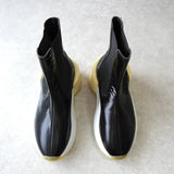 エムエムシックス メゾン マルジェラ レザー 厚底 サイドゴア ブーツ ショートブーツ ブラック サイズ39 - NEWSED