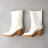 メゾン マルジェラ パテント エナメル レザー ロング ブーツ ホワイト サイズ39 未使用品 - NEWSED