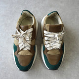 エムエムシックス メゾンマルジェラ レザー スエード 厚底 ダッドスニーカー ブルー / グレー サイズ39.5 - NEWSED