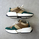 エムエムシックス メゾンマルジェラ レザー スエード 厚底 ダッドスニーカー ブルー / グレー サイズ39.5 - NEWSED