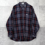 バーバリー ヴィンテージ ロゴ ノバチェック 長袖シャツ ネイビー