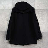 バーバリー ホースロゴ ノバチェック裏地 ダッフルコート ブラック メンズ