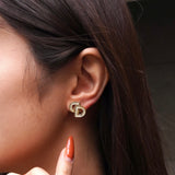 クリスチャン ディオール CDロゴ ラインストーン イヤリング GP レディース