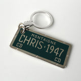 クリスチャン ディオール プレート チャーム キーリング キーホルダー シルバー / ブルー