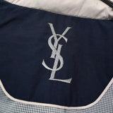 イヴ サンローラン ヴィンテージ YSLロゴ ブルゾン ジャケット ネイビー / ベージュ