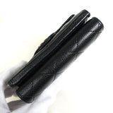 シャネル ココマーク マトラッセ キャビアスキン 三つ折り財布 ブラック A番台8桁