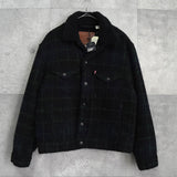 リーバイス チェック柄 ボア裏地 ウールジャケット ブラック / グリーン タグ付き未使用品