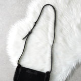 ロエベ スタッズ アナグラム ハラコレザー / ファー ショルダーバッグ ブラック