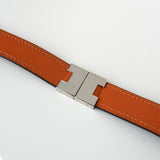 エルメス ルーリー リバーシブル 3way バングル ブレスレット レザー ブラック / オレンジ - NEWSED