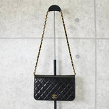 シャネル ココマーク プッシュロック マトラッセ ラムスキン 3way チェーンショルダーバッグ ブラック - NEWSED